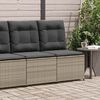 vidaXL Garden Sofa with Cushion Grey Poly rattan