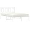 vidaXL Metal Bed Frame without Mattress with Headboard White 120x200cm