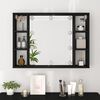 vidaXL Mirror Cabinet with LED Black 76x15x55 cm