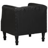 vidaXL Tub Chair Black Real Goat Leather