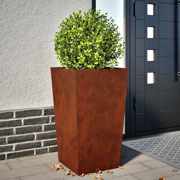 vidaXL Garden Planters 2 pcs 45x45x75 cm Weathering Steel