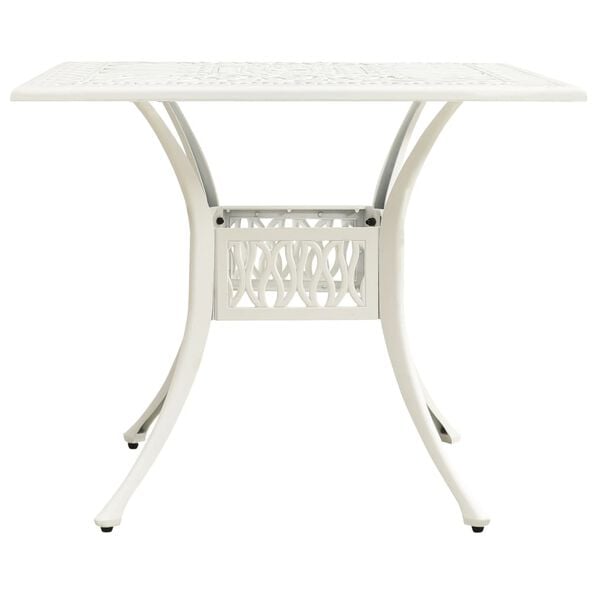 vidaXL Garden Table White 90x90x73 cm Cast Aluminium