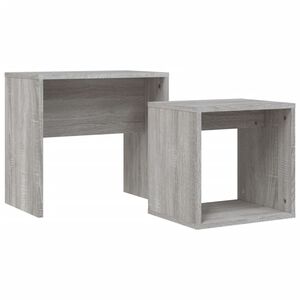 vidaXL Nesting Coffee Tables 2 pcs Grey Sonoma Engineered Wood