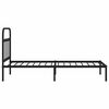 vidaXL Metal Bed Frame without Mattress with Headboard Black 100x190cm
