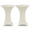 Standing Table Cover &Oslash;80cm Cream Stretch 2 pcs