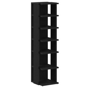 vidaXL Shoe Cabinet Black Oak 25x27x102 cm Engineered Wood
