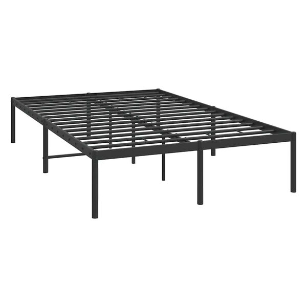 vidaXL Metal Bed Frame without Mattress Black 135x190cm