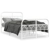 vidaXL Metal Bed Frame without Mattress with Footboard White 120x200cm