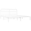 vidaXL Metal Bed Frame without Mattress with Headboard White 193x203cm