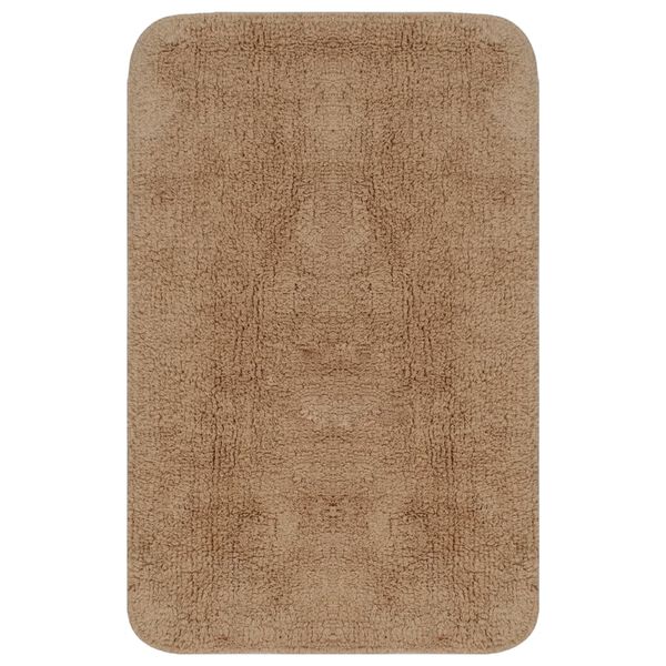 vidaXL Bathroom Mat Set 3 Pieces Fabric Beige
