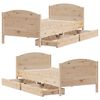 vidaXL Bed Frame without Mattress 75x190 cm Small Single Solid Wood Pine
