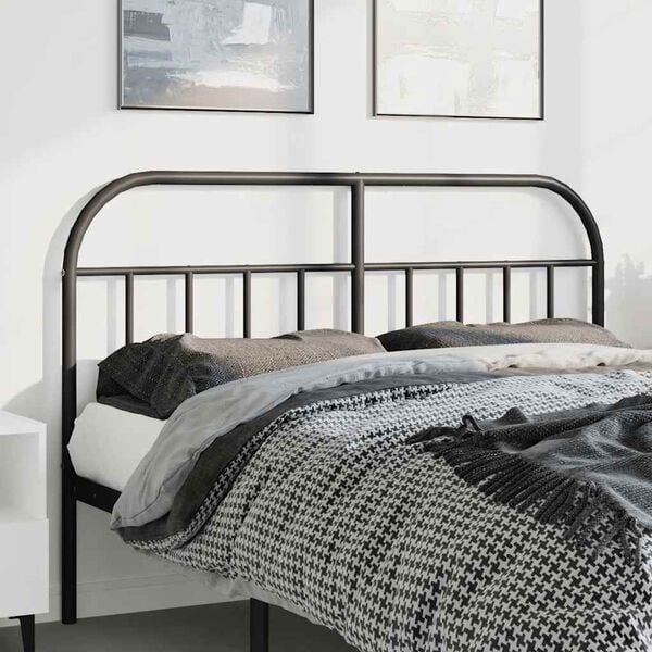 vidaXL Metal Headboard Black 135 cm
