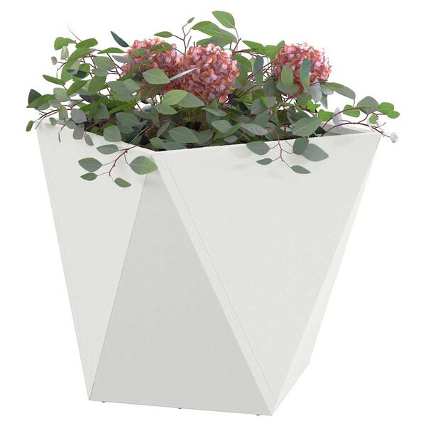vidaXL Planter White 50 x 50 x 50 cm Steel