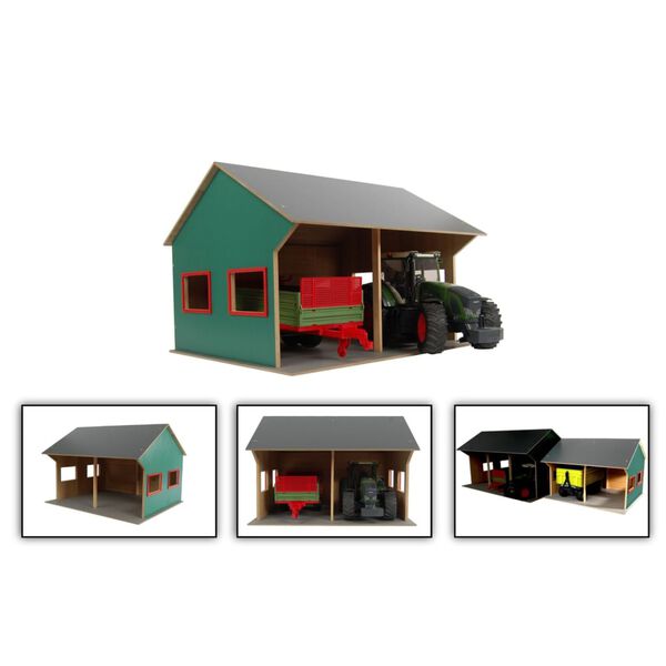 Kids Globe Play Farm Shed for 2 Toy Tractors 1:16
