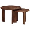 vidaXL Nesting Tables 2 pcs Dark Brown Solid Mango Wood
