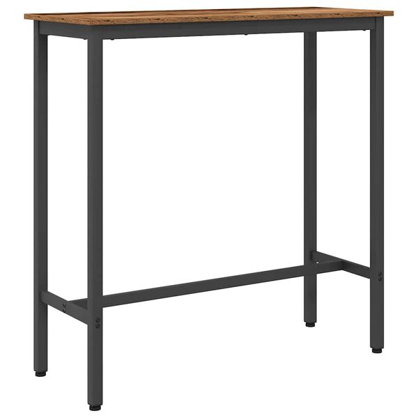 vidaXL Table Old Wood 100 x 40 x 100.5 cm Engineered Wood and Steel