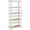 vidaXL 5-Layer Storage Shelves 2 pcs Silver Steel&Engineered Wood