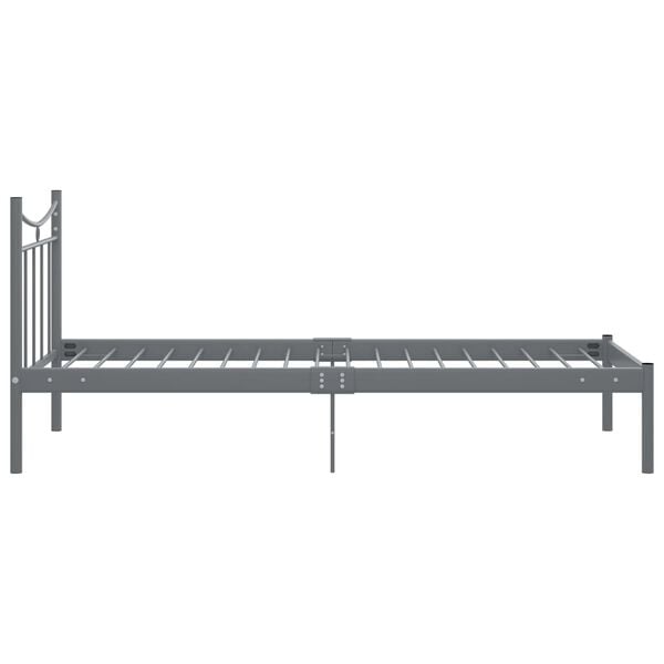 vidaXL Bed Frame without Mattress Grey Metal 90x200 cm