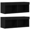 vidaXL TV Cabinet Set Wall-mounted 8 pcs Black oak Engineered wood