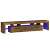 vidaXL TV Cabinet with LED Lights Smoked Oak 200x36.5x40 cm
