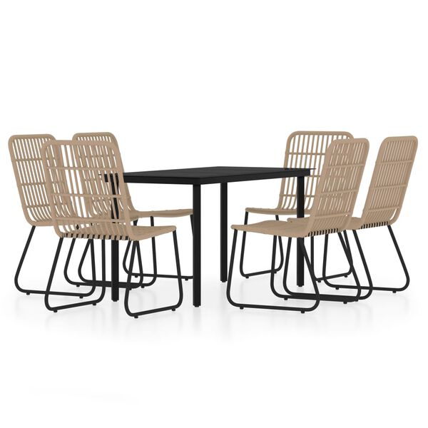 vidaXL 7 Piece Garden Dining Set Oak