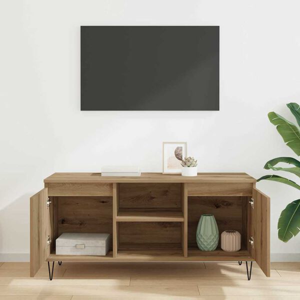 vidaXL TV Cabinet Artisan Oak 104 x 35 x 50 cm Engineered Wood