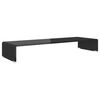 vidaXL TV Stand/Monitor Riser Glass Black 90x30x13 cm
