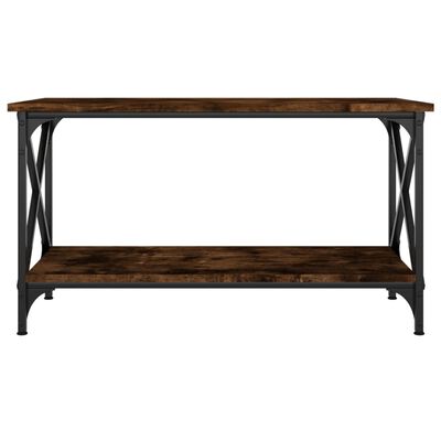 vidaXL Coffee Table Smoked Oak 80x45x45 cm Engineered Wood and Iron