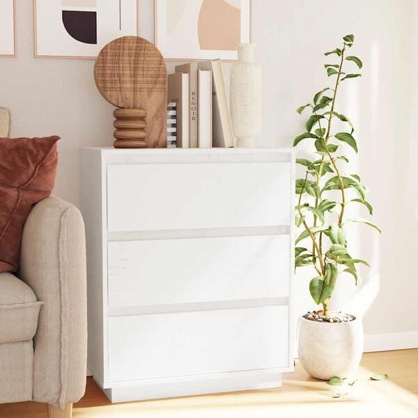 vidaXL Sideboard White 60x34x75 cm Solid Wood Pine