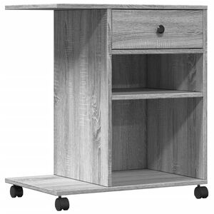 vidaXL Printer Stand with Wheels Grey Sonoma 60x40x68,5 cm