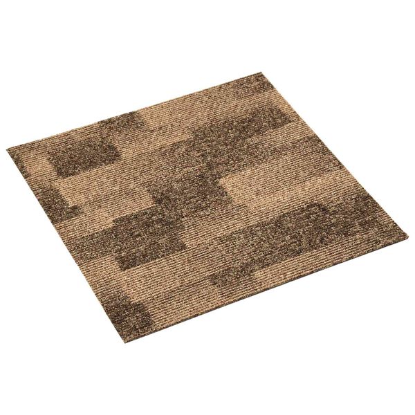 vidaXL Floor Carpet 20 pcs Brown 50 x 50 cm PP