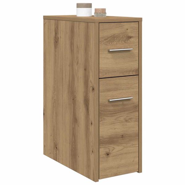 vidaXL Narrow Bathroom Cupboard with Wheels Artisian Oak Engineered Wood