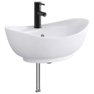 vidaXL Bathroom Sink with Faucet and Drain Matte Black 59 x 35 x 21 cm