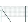 vidaXL Fence with Post Green 0.6 x 10 m Steel and PVC