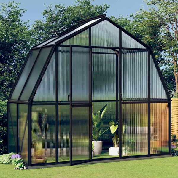 vidaXL Greenhouse with Base Frame Anthracite 3.3 m² Aluminium