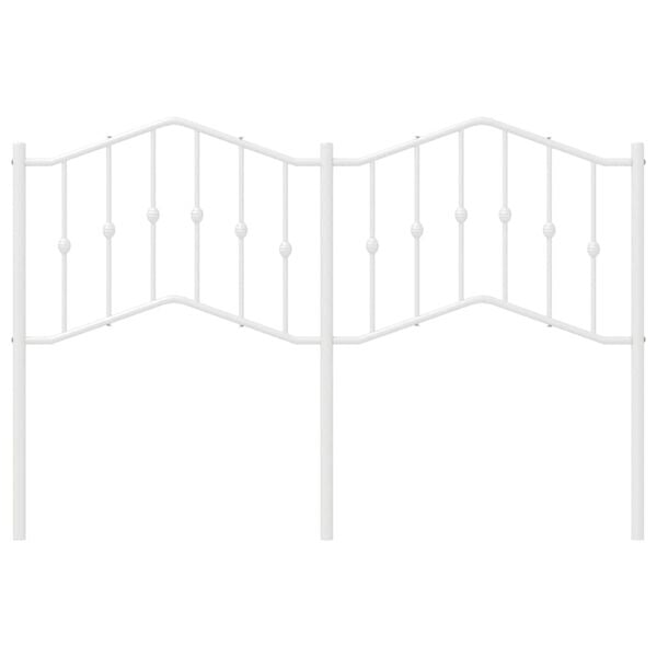 vidaXL Metal Replace Headboard White 135 cm