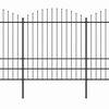 vidaXL Garden Fence with Spear Top Steel 892.5x200 cm Black