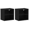 vidaXL Floating Shelf 2 pcs Black 40 x 28.5 x 40 cm Engineered Wood