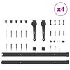 vidaXL Sliding Door Hardware Kit 305 cm Steel Black