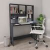 vidaXL Desk with Shelf Grey 110x45x157 cm Engineered Wood