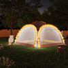 vidaXL Party Tent with LED and 4 Sidewalls 3.6x3.6x2.3 m Grey&Orange
