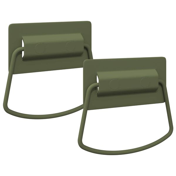 vidaXL Cabinet Handles 2 pcs Olive Green 85 x 45 mm Metal