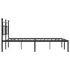 vidaXL Metal Bed Frame without Mattress with Headboard Black 183x213cm