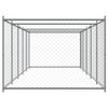 vidaXL Dog Cage with Door Grey 10x2x1.5 m Galvanised Steel