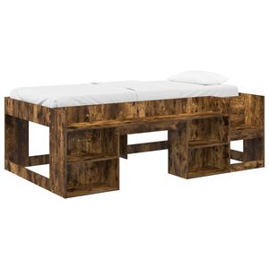 vidaXL Kids'Bed Frame with Storage Smoked Oak 80 x 200 cm