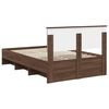vidaXL Bed Frame with Headboard Brown Oak 120 x 123 cm Engineered Wood