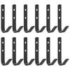 vidaXL Wall Hooks J Shape 12 pcs Black Steel