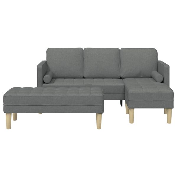 vidaXL Sofa Set with Cushion 2 pcs Dark Grey Polyester