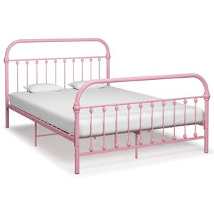 vidaXL Bed Frame without Mattress Pink Metal 120x200 cm