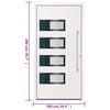 vidaXL Front Door White 100x200 cm Aluminium and PVC